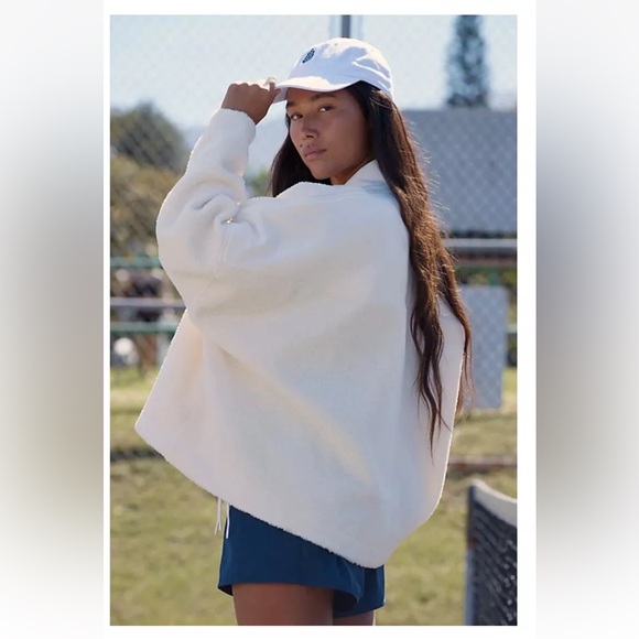 Free People FP Movement Tournament Fleece Full-Zip Ivory Jacket Size S - Picture 2 of 9